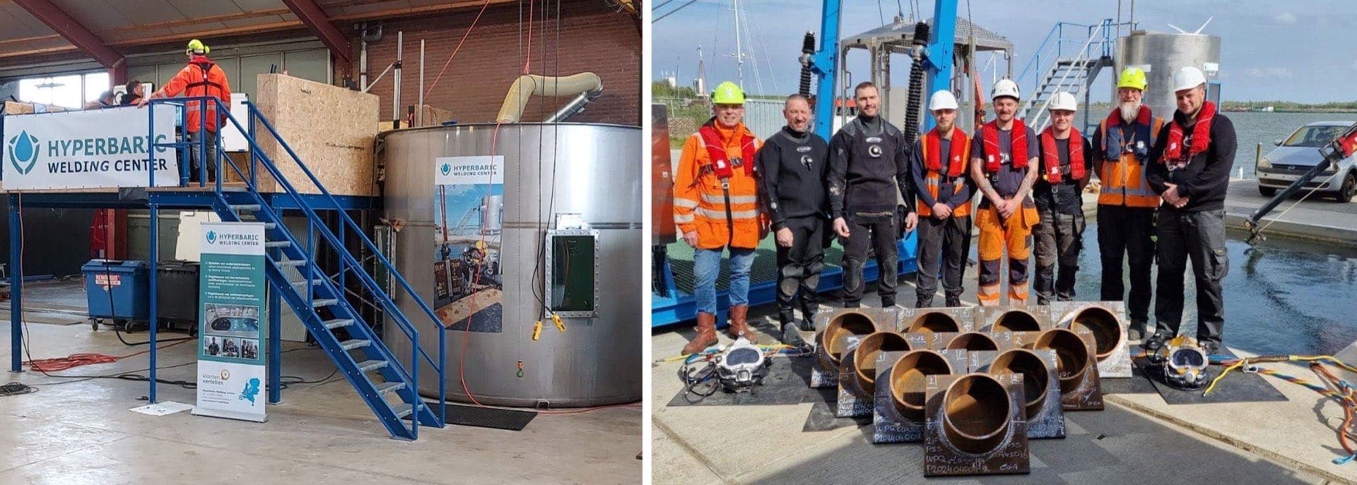 Underwater welder at work during training